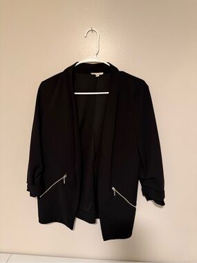 Maurice’s - Black Open-Front Women's Blazer Jacket with Zip Pockets
